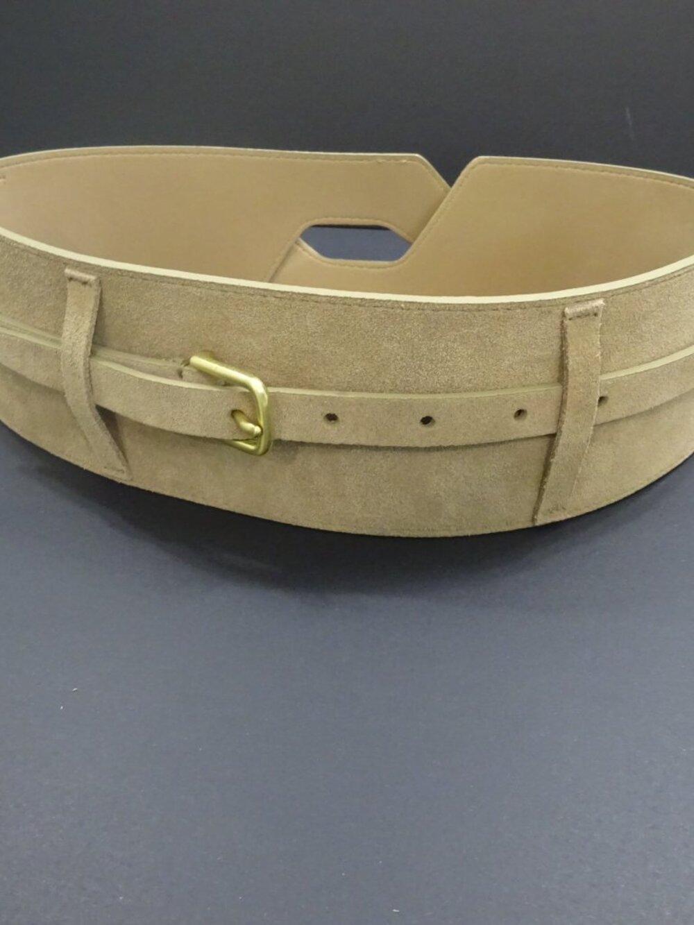 Talbots Tan Suede Leather Wide Waist Belt - Size XS